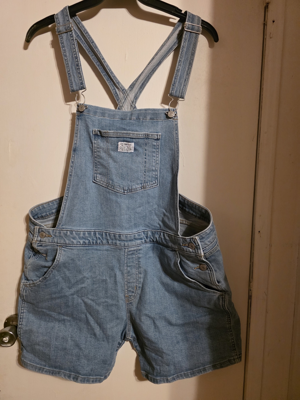 Denim Short Overalls - Light Blue Women's Shorts